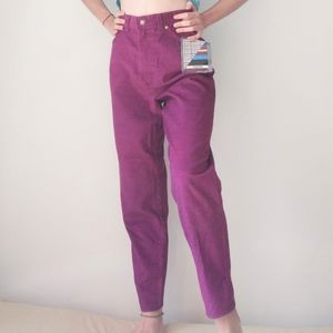 Vintage 80's Purple Corduroy High Waisted Pants Deadstock